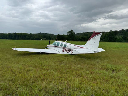 Photograph 1 – Accident site, from the NTSB investigation of Beech A36 accident near Cullman, Alabama, August 2, 2024