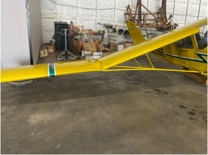 Photograph 3 – Right wing impact damage, from the NTSB investigation of Canadian Light Acft Sales &Svc BUSHCADDY EXPLORER R accident near Charleston, West Virginia, August 20, 2024