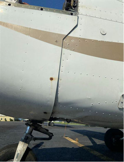Photograph 1 – Fuselage buckling impact damage, from the NTSB investigation of Cessna 172 accident near Louisa, Virginia, August 22, 2024