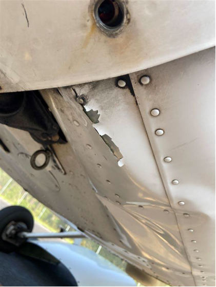 Photograph 2 – Fuselage buckling impact damage, from the NTSB investigation of Cessna 172 accident near Louisa, Virginia, August 22, 2024