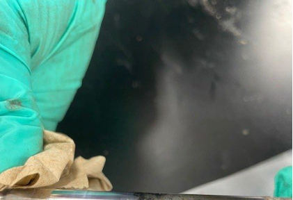 Photograph 11 – No. 3 Exhaust Valve Stem at Lycoming Materials Exam (NTSB Photo), from the NTSB investigation of Piper PA28 accident near Lagrange, Georgia, September 23, 2024