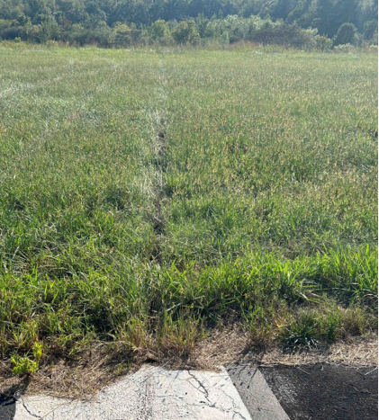 Photograph 5 – Tire Tracks to Main Wreckage, from the NTSB investigation of Piper PA28 accident near Lagrange, Georgia, September 23, 2024