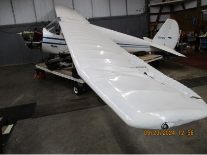 Photograph 2 – Damage to the Left Wing, from the NTSB investigation of Luscombe 8A accident near Elyria, Ohio, September 21, 2024