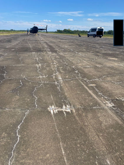 Photograph 1 – Helicopter at accident site, from the NTSB investigation of Bell Textron Canada LTD 505 accident near Marianna, Florida, August 23, 2024