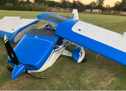 Photograph 1 – Postaccident airplane wreckage, from the NTSB investigation of Amateur-built DAKOTA HAWK accident near Nicklesville, Georgia, October 11, 2024