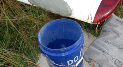 Photograph 2 – Left Wing Damage, from the NTSB investigation of Amateur-built Glasair II SFT accident near Forest, Virginia, October 11, 2024