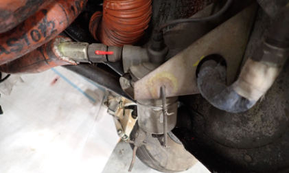 Photograph 10 – Fuel strainer and fuel line, from the NTSB investigation of Piper PA28 accident near Louisville, Kentucky, October 11, 2024