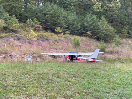 Photograph 1 – Accident Site Overview, from the NTSB investigation of Cessna 182 accident near South Charleston, West Virginia, October 12, 2024