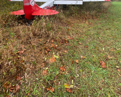 Photograph 4 – FAA Digital Photograph. Right Rear Quartering View of the Airplane At the Accident Site, from the NTSB investigation of Aviat A1 accident near Rowlesburg, West Virginia, October 11, 2024