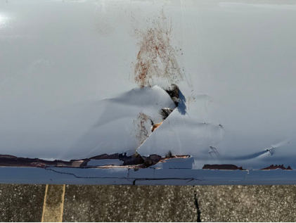 Photograph 3 – Closeup View of Right Wing Damage, from the NTSB investigation of Cirrus Design CORP SR20 accident near Sebring, Florida, October 24, 2024