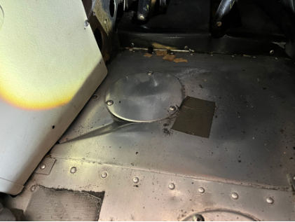 Photograph 4 – Floorboard wrinkling, from the NTSB investigation of Cessna 172 accident near Louisville, Kentucky, October 8, 2024