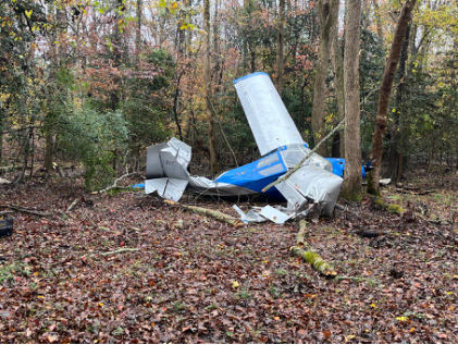 Photograph 2 – Main Wreckage, from the NTSB investigation of Amateur-built JUST AIRCRAFT HIGHLA accident near Fountain Inn, South Carolina, November 18, 2024