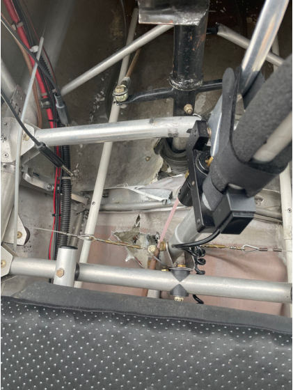 Photo 2 – View of Damage to Cabin Floor and Structure (FAA), from the NTSB investigation of Amateur-built CHALLENGER II accident near Concord, New Hampshire, November 20, 2024