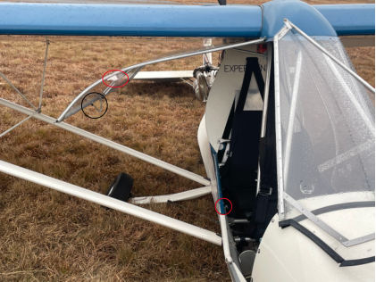 Photo 3 – View of Cabin “Gullwing” and Cockpit Doors (FAA), from the NTSB investigation of Amateur-built CHALLENGER II accident near Concord, New Hampshire, November 20, 2024