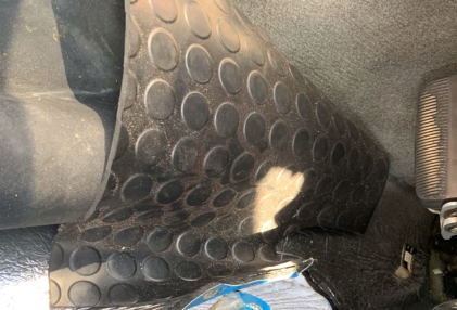 Photograph 5 – Damage to cabin floor, from the NTSB investigation of Piper PA28 accident near Palm Beach Gardens, Florida, November 13, 2024