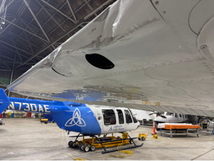 Photograph 2 – Right wing accident damage, from the NTSB investigation of Cessna 182 accident near Smyrna, Tennessee, January 17, 2025