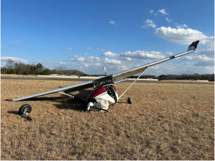 Photograph 1 – Airplane postaccident, from the NTSB investigation of Cessna 172 accident near Rock Hill, South Carolina, February 9, 2025