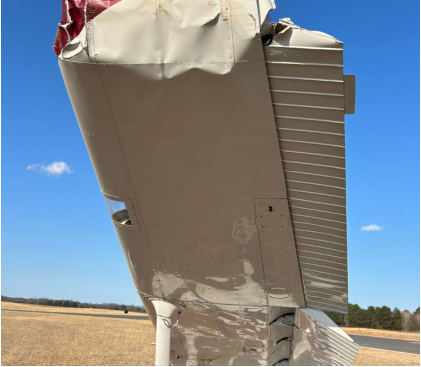 Photograph 4 – Left wing accident damage, from the NTSB investigation of Cessna 172 accident near Rock Hill, South Carolina, February 9, 2025