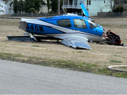 Photograph 1 – Main Wreckage, from the NTSB investigation of Cirrus Design CORP SR22 accident near North Myrtle Beach, South Carolina, March 6, 2025