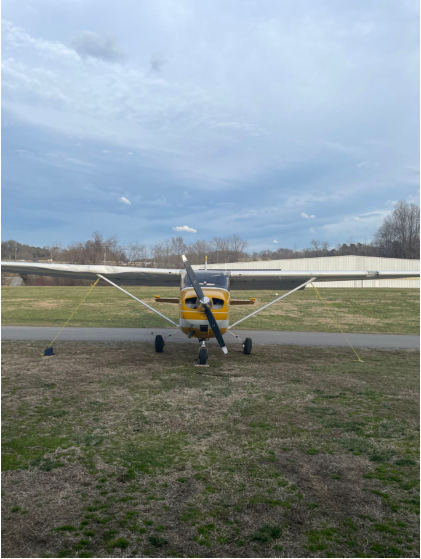 Photograph 1 – Front View of Main Wreckage, from the NTSB investigation of Cessna 172I accident near Knoxville, Tennessee, March 3, 2025