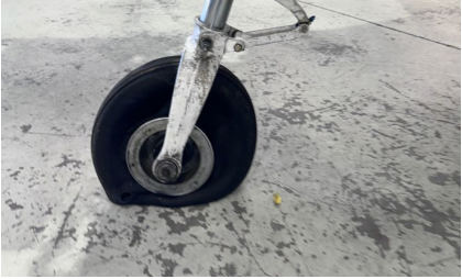 Photograph 10 – Nose Wheel, from the NTSB investigation of Cessna 172 accident near Brooksville, Florida, March 9, 2025