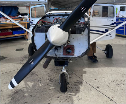 Photograph 2 – Front View of Propeller, from the NTSB investigation of Cessna 172 accident near Brooksville, Florida, March 9, 2025