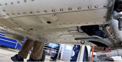 Photograph 6 – Bottom of Forward Fuselage, from the NTSB investigation of Cessna 172 accident near Brooksville, Florida, March 9, 2025
