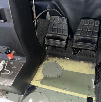 Photograph 8 – Forward Right Footwell, from the NTSB investigation of Cessna 172 accident near Brooksville, Florida, March 9, 2025
