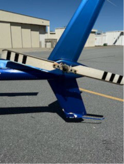 Photograph 5 – Vertical Fin Damage, from the NTSB investigation of Bell 206 accident near Chamblee, Georgia, March 21, 2025