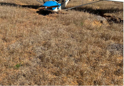 Photograph 3 – Front View of Airplane at Accident Site, from the NTSB investigation of Aeronca 7AC accident near Martinsville, Virginia, April 1, 2025