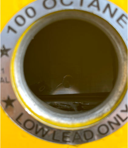 Photo 4 – View of Left Fuel Tank Contents (FAA), from the NTSB investigation of Amateur-built RV-8 accident near Bennettsville, South Carolina, March 28, 2025