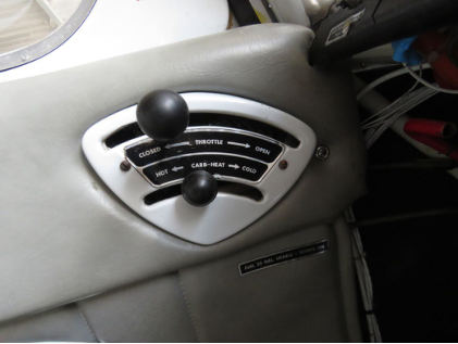 Photograph 3 – Carburetor Heat Control, from the NTSB investigation of Champion 7GCBC accident near Weyers Cave, Virginia, April 26, 2025