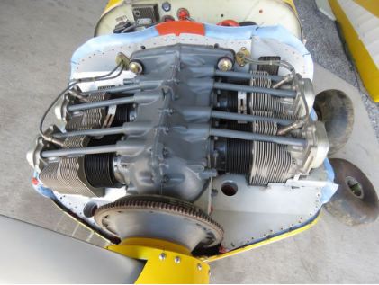 Photograph 4 – Engine, from the NTSB investigation of Champion 7GCBC accident near Weyers Cave, Virginia, April 26, 2025