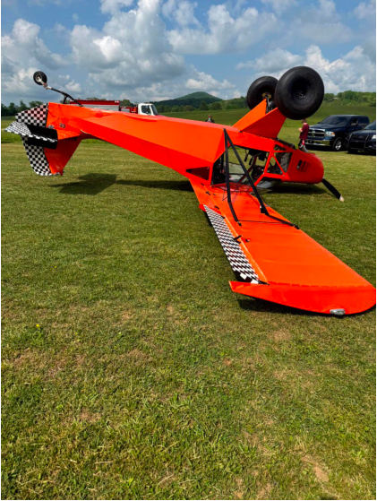 Photograph 1 – Airplane at Accident Site, from the NTSB investigation of Amateur-built JUST ACFT HIGHLANDER accident near Brasstown, North Carolina, April 30, 2025