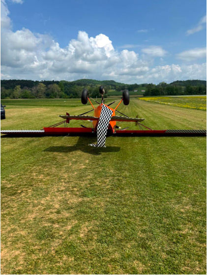 Photograph 2 – Rear view photo of Airplane at Accident Site, from the NTSB investigation of Amateur-built JUST ACFT HIGHLANDER accident near Brasstown, North Carolina, April 30, 2025