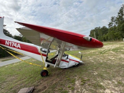 Photograph 3 – View of damage to the fuselage., from the NTSB investigation of Cessna 182A accident near Ocala, Florida, May 8, 2025