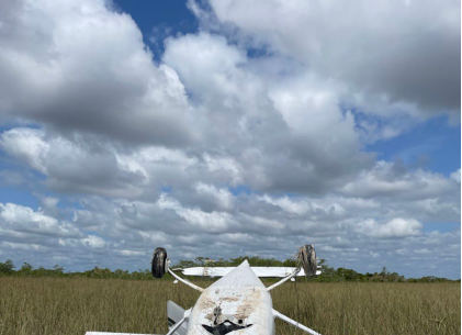 Photograph 1 – Main Wreckage, from the NTSB investigation of Cessna 172 accident near Florida City, Florida, May 8, 2025