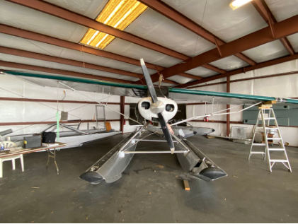 Photograph 1 – Airplane postaccident with damaged wing struts, from the NTSB investigation of Piper PA-18-150 accident near Winter Haven, Florida, March 29, 2025