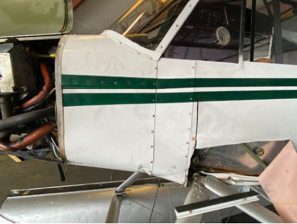 Photograph 3 – Wing strut attach fitting accident damage, from the NTSB investigation of Piper PA-18-150 accident near Winter Haven, Florida, March 29, 2025