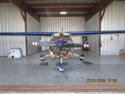 Photograph 1 – Front view of Aircraft, from the NTSB investigation of Cessna 177B accident near Calera, Alabama, June 24, 2025