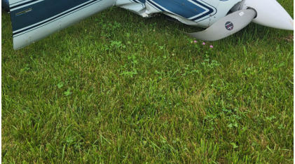 Photograph 2 – View of fuselage damage., from the NTSB investigation of Cessna 177 accident near Kelleys Island, Ohio, June 27, 2025