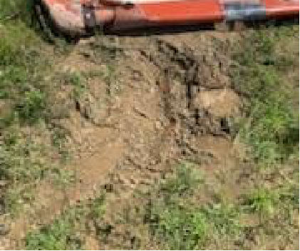 Photograph 3 – Left wing damage., from the NTSB investigation of Piper PA-22-135 accident near Elberta, Alabama, June 27, 2025