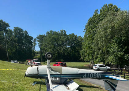 Photograph 1 – Main Wreckage, from the NTSB investigation of Cessna 150 accident near Pelzer, South Carolina, June 29, 2025