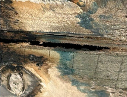 Photograph 5 - Damage to underside of airplane, from the NTSB investigation of Amateur-built VELOCITY XL RG accident near Columbia, South Carolina, August 12, 2025