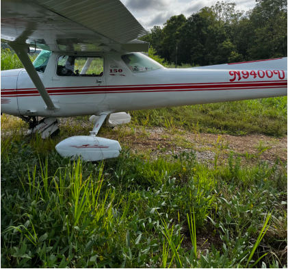 Photograph 1 – Left side fuselage view, from the NTSB investigation of Cessna 150 accident near Fordsville, Kentucky, August 13, 2025