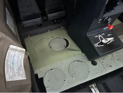 Photograph 3 – Cockpit Floor Buckling Damage, from the NTSB investigation of Cessna 172 accident near Baltimore, Maryland, August 17, 2025