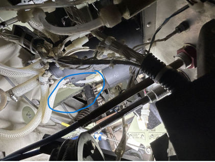 Photograph 5 – Bending of Elevator Control Pivot Point, from the NTSB investigation of Cessna 172 accident near Baltimore, Maryland, August 17, 2025