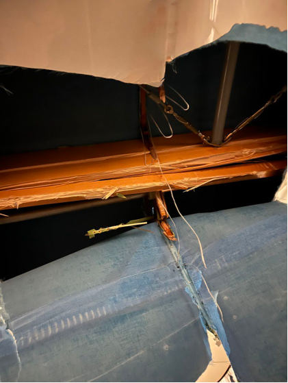 Photograph 2 – Left Wing Spar Damage, from the NTSB investigation of Waco UBF accident near Tampa, Florida, July 31, 2025