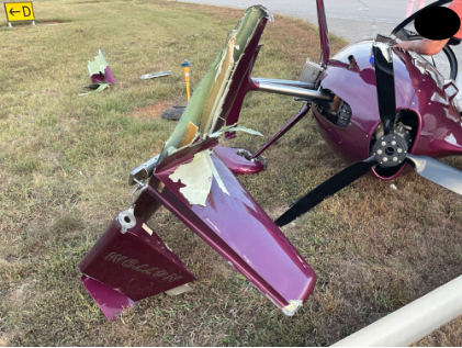 Photograph 3 – Rudder/Horizontal Stabilizer Damage, from the NTSB investigation of Amateur-built CALIDUS accident near Hopkinsville, Kentucky, September 20, 2025