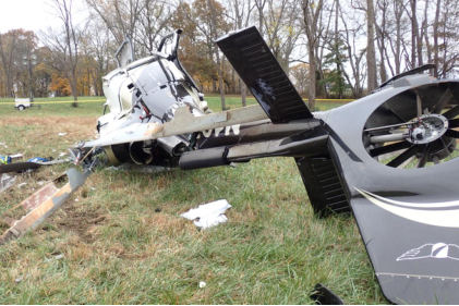 Photograph 2 – Empennage Damage, from the NTSB investigation of Airbus Helicopters EC 130 T2 accident near Lebanon, Tennessee, November 8, 2025